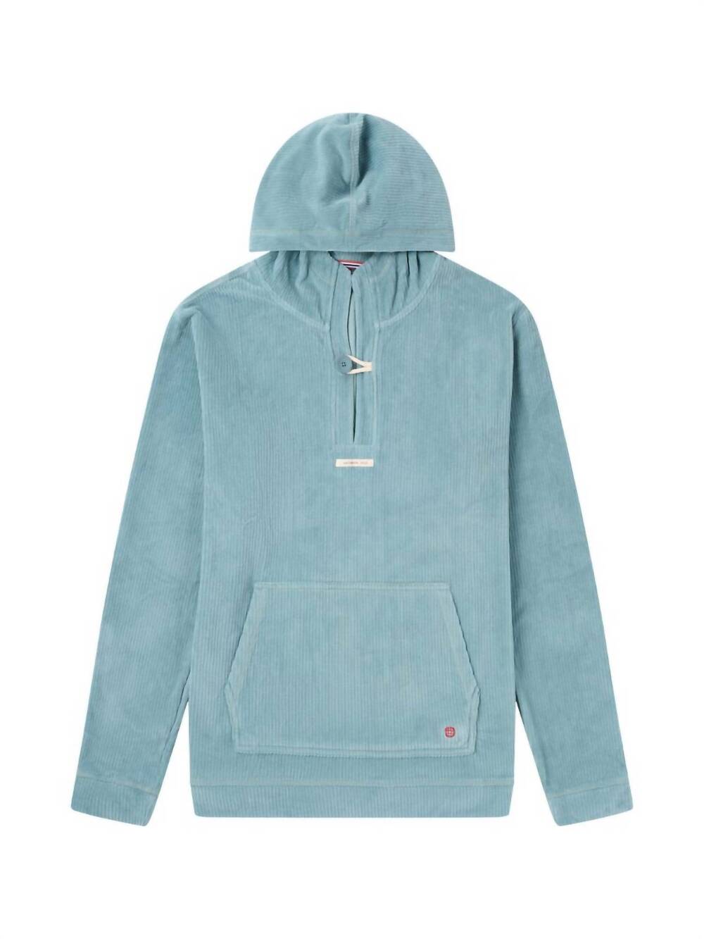 NEW AMUNDSEN men's comfy cord hoodie in aqua